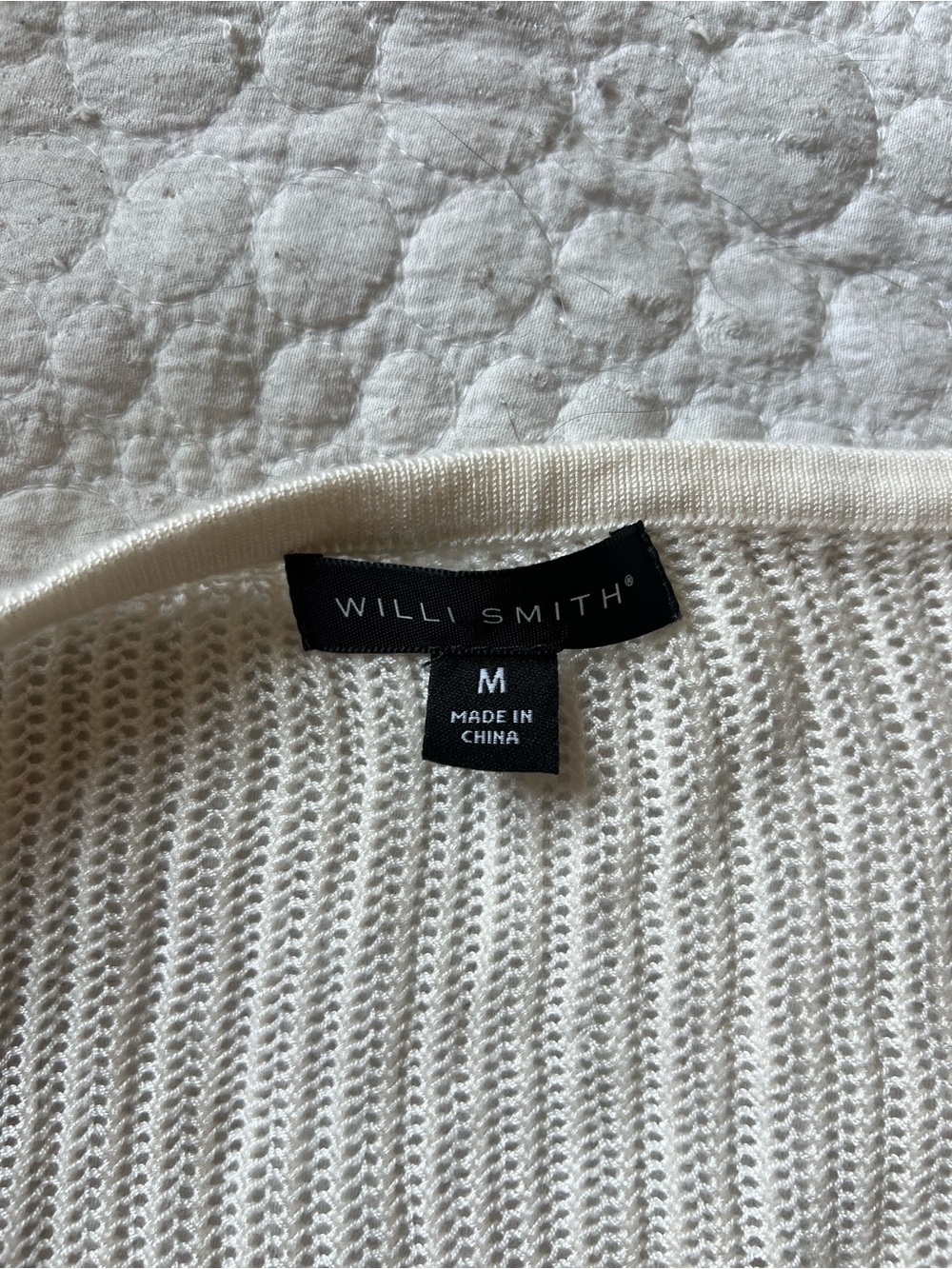 Willi Smith Cream Ribbed Button-Front Cardigan - Picture 5 of 5